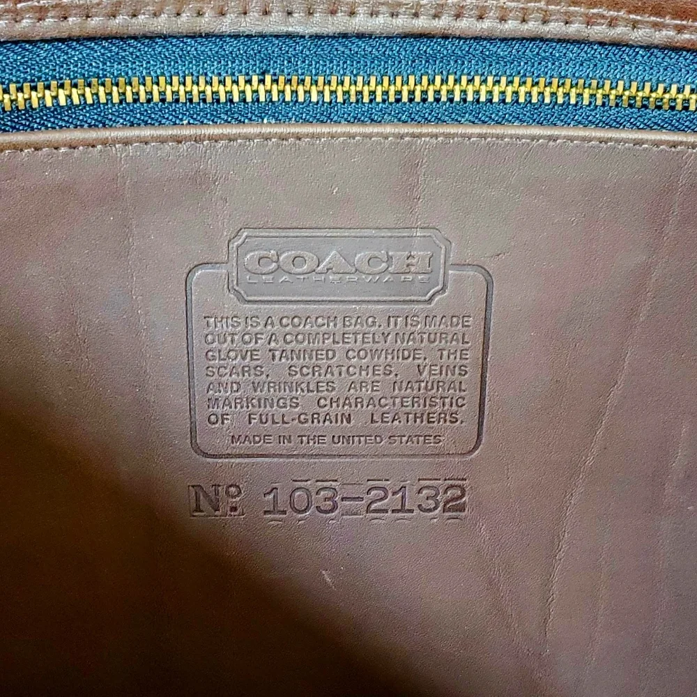 COACH Vintage Full Grain Leather Briefcase in Milk Chocolate Brown #103-2132